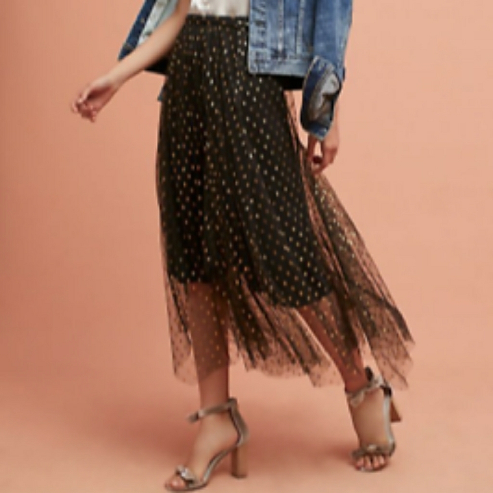 anthropologie Eva Franco Zelda metallic maxi skirt